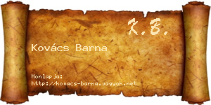 Kovács Barna névjegykártya