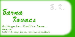 barna kovacs business card